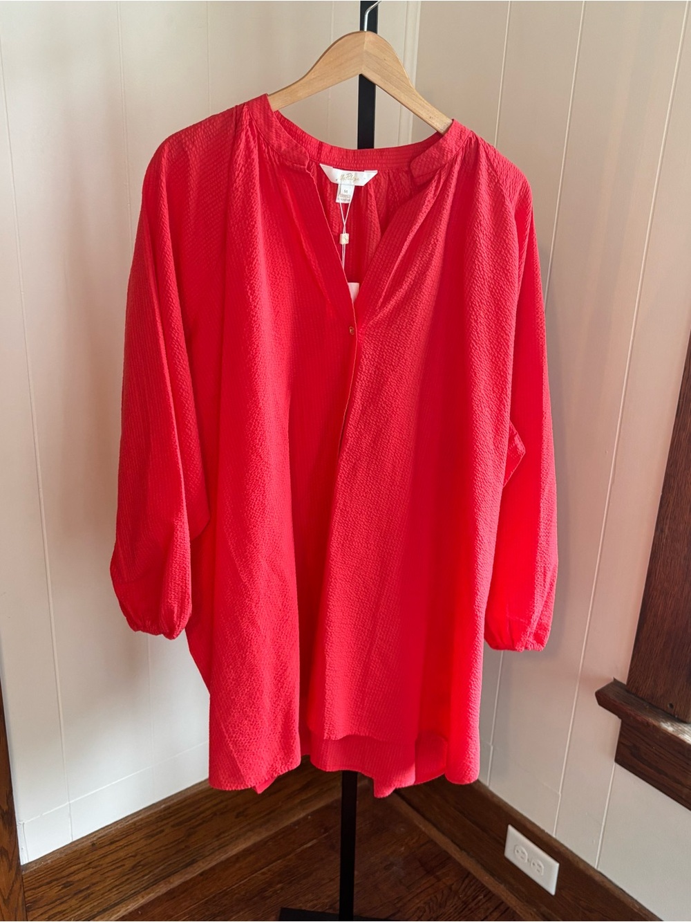 Lilly Pulitzer Andrae Seersucker Cover Up Mizner Red Womens M NWT *NOTE